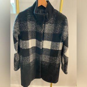 Express Wool Checkered Black & White Coat Size X-Small